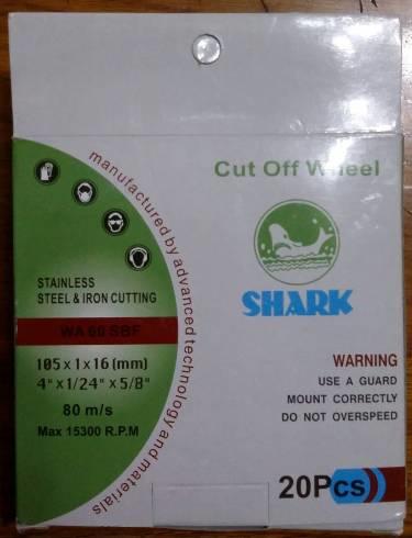 鯊魚牌 雙網雙網補強 可彎曲砂輪片片 4吋(105X1X16mm) 20入 切片 切斷片 專業指定款