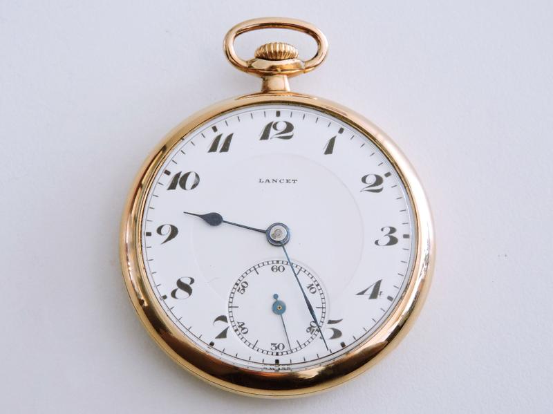原裝真品 LANCET 蘭西特 琺瑯瓷面機械古董懷錶