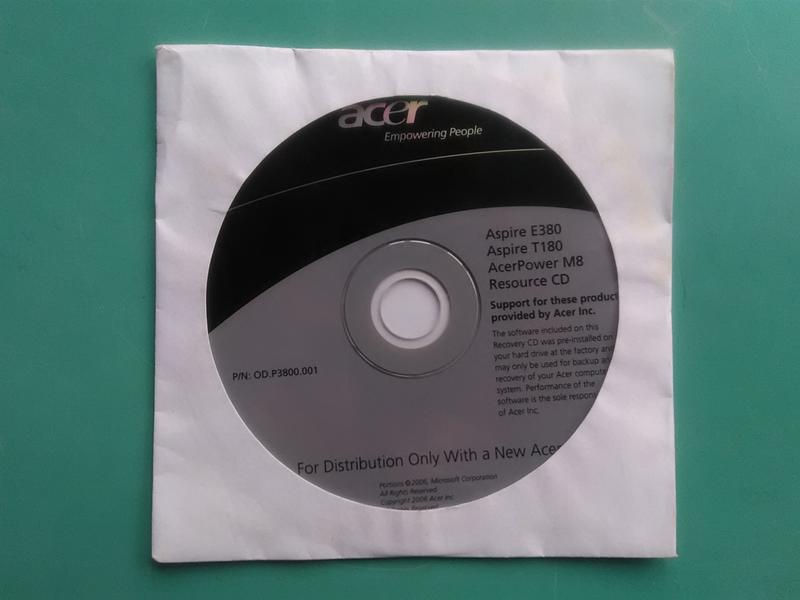 ACER Aspire E380 T180 M8 Resource CD 桌上型電腦驅動程式等安裝光碟