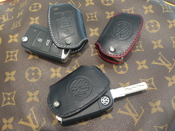 『珍皮套』全新VW七代GOLF摺疊鑰匙專用 牛皮KEY皮套,福斯7代 GTi TL CL TDi,均適用