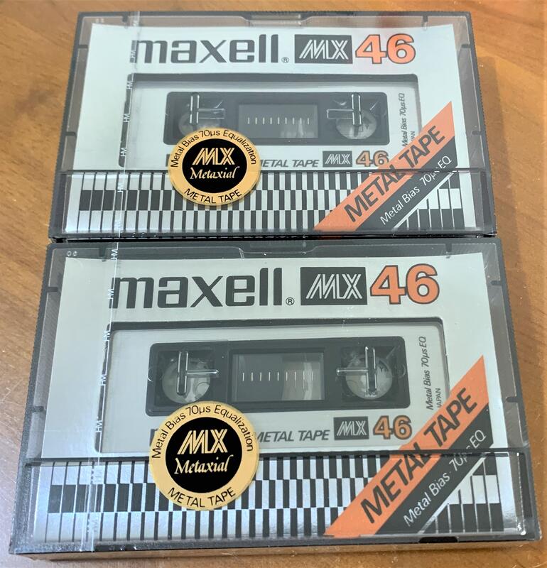 MAXELL METAL MX46 金屬帶，早期型號用料好，兩片合售，46分鐘高級金屬