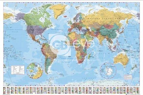 【英國進口地圖海報】世界地圖 WORLD MAP #GN0214