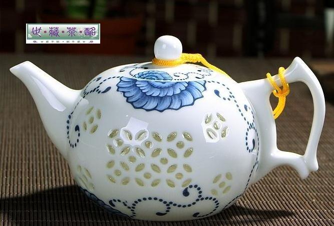 [世藏茶酩]烏龍茶|普洱茶|花草茶|景德鎮陶瓷器青花瓷創意玲瓏功夫茶具配件個性骨瓷透明鏤空泡茶壺