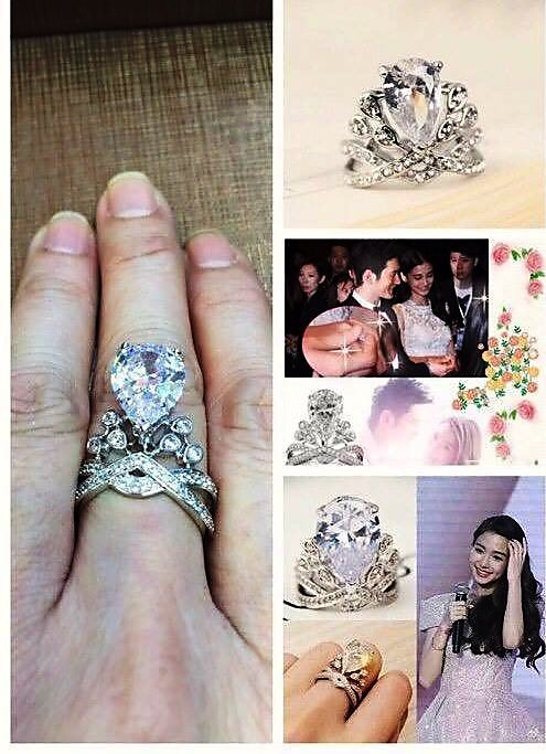 泰國佛牌真品，阿贊公為愛加冕頂級純銀鑽戒，Angelababy同款，鎖心吸金桃花戒指，發財轉運感情順利 
