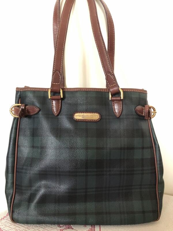 二手正品POLO SANTA ROBERTA 經典綠格肩背拖特包| 露天市集| 全台最大