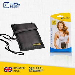 【Travel Blue 藍旅】RFID Neck Wallet 安全貼身掛頸袋 TB125