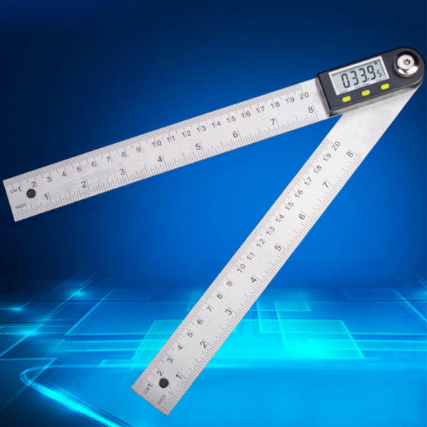   木工尺 角度尺 電子數顯角度尺量角器不銹鋼木工尺角度測量儀多功能360度