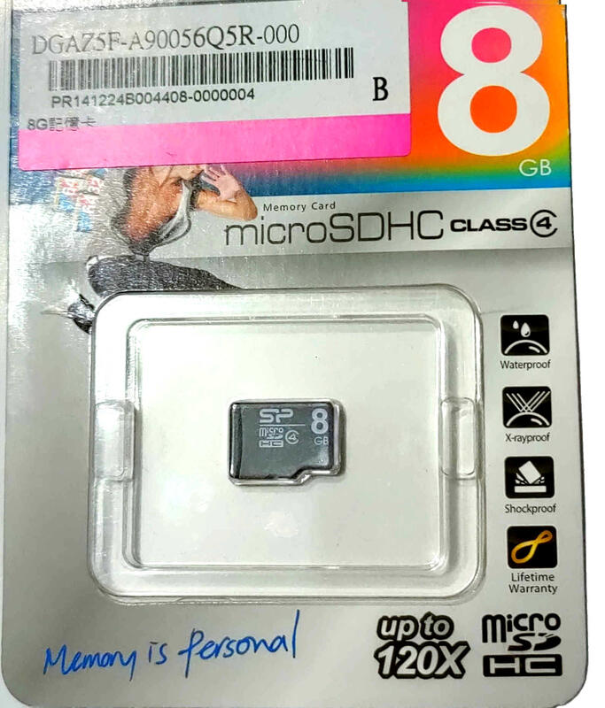 SP 廣穎 8GB microSDHC C4 記憶卡