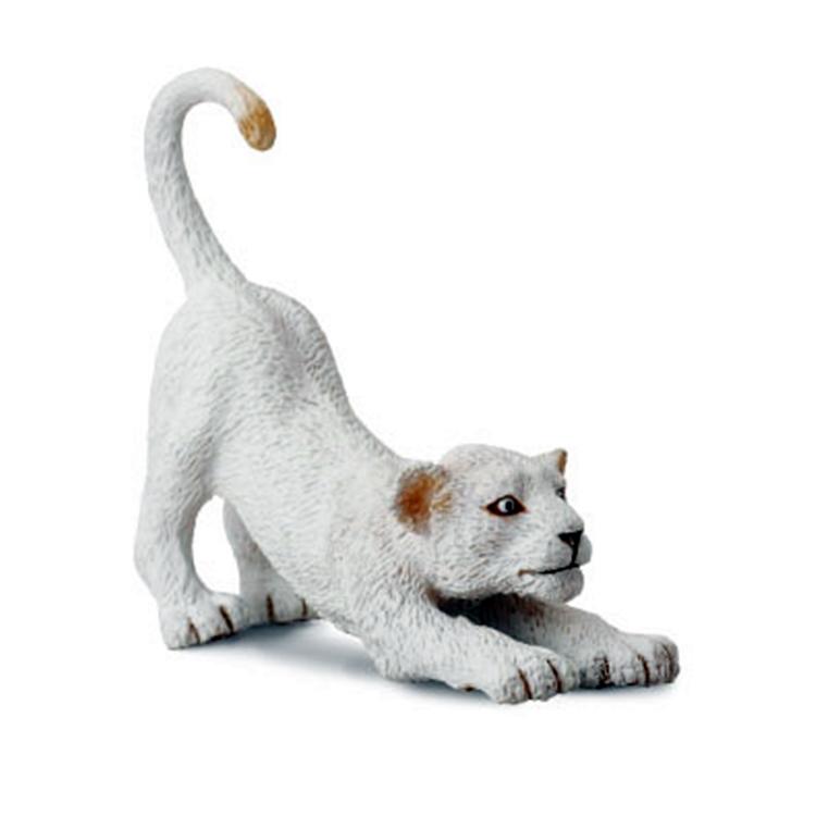 【阿LIN】88550A 全新正版COLLECTA 動物模型玩具 迷你幼白獅伸懶腰