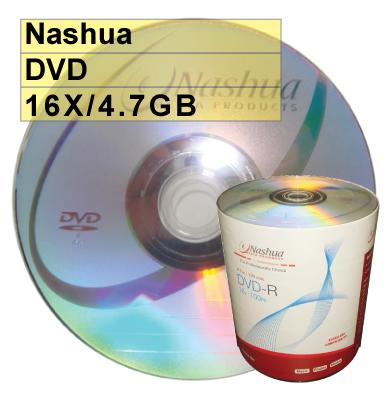 【臺灣錸德製造】100片-A級外銷品牌 Nashua DVD-R 16X 4.7G 空白光碟片燒錄片(補咖最愛)