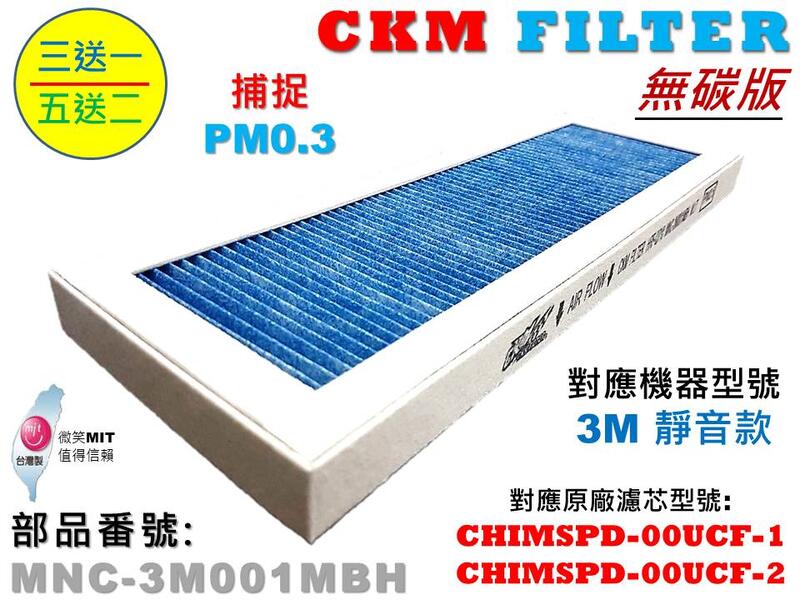 【CKM】適用 3M 超濾淨 靜音款 超越 原廠 強效 PM2.5濾除 濾芯 濾網 PM2.5濾網 空氣清淨機濾網 濾心