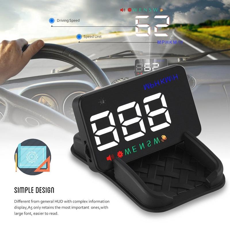 【rbi】GPS HUD 抬頭顯示器3.5吋高清螢幕 支持所有車系HUD 時速轉速油耗電壓 投影儀PC-023