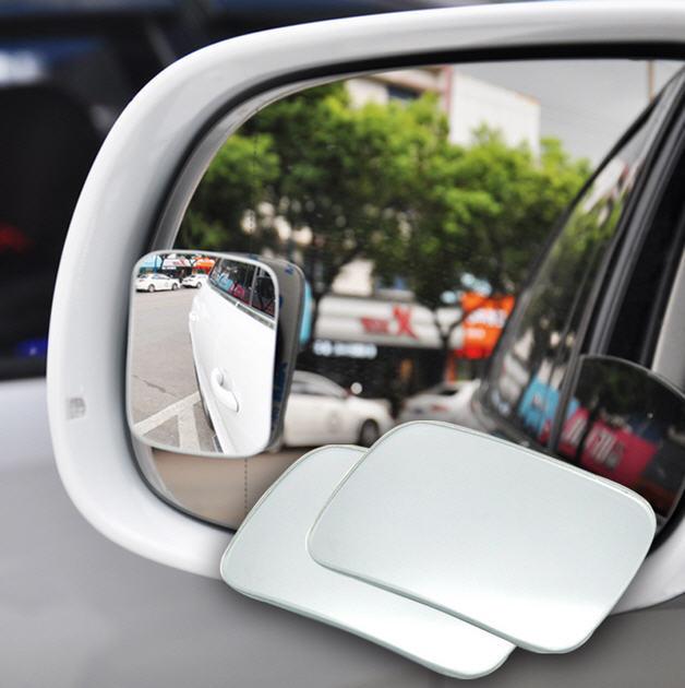 全新無邊框 汽車超大視野廣角鏡 倒車鏡 高清防爆玻璃 方型鏡 360度旋轉 可調角度 方型輔助鏡(對裝)
