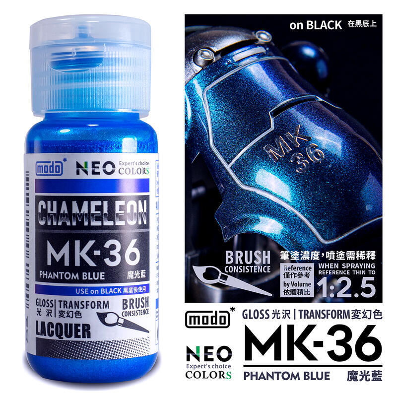 (大鳥叔叔模型) modo摩多製漆 NEO MK36 MK-36 魔光藍 30ml 硝基漆