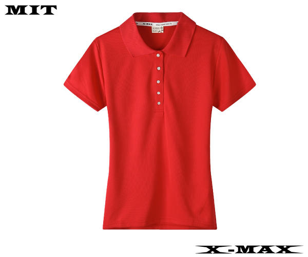 特價150~排汗王~X-MAX~MIT-冰感系列-長版-素面POLO衫-女款-大紅~排汗衫~團體服~
