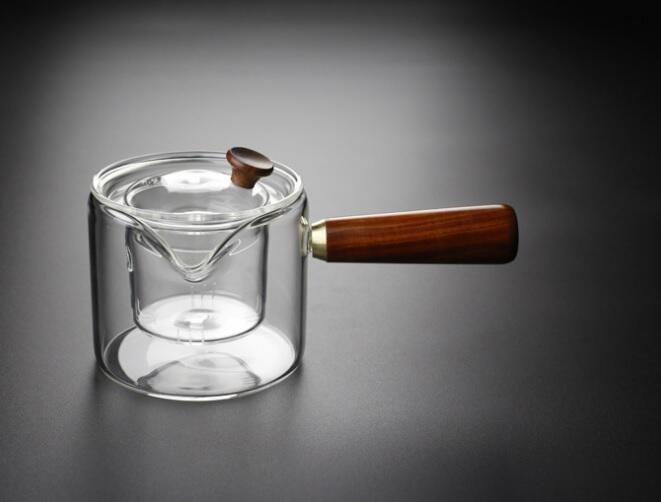 【紅芳庭】高硼矽玻璃 唐羽壺 玻璃壺 500ml 側把壺 茶壺 茶漏 茶濾 過濾茶 泡茶壺 茶具組 茶器