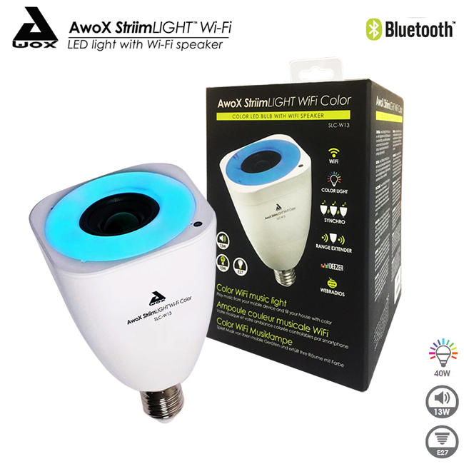 《電氣男》AwoX StriimLight智慧型LED燈光揚聲器(SLC-W13)