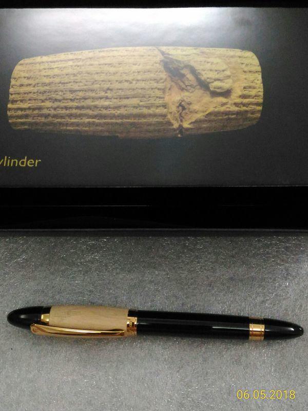 居魯士圓筒Cyrus Cylinder復刻版原木型(玫瑰金雙色尖鋼筆+鋼銖)兩用