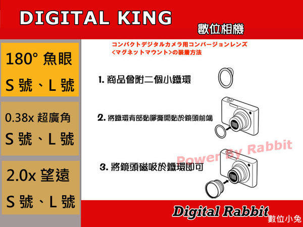 數位小兔 Digital King 日本製 180度 魚眼鏡頭 廣角鏡頭 SONY WX5 W380 W350 W320 WX1 W190 W230 W270 W300