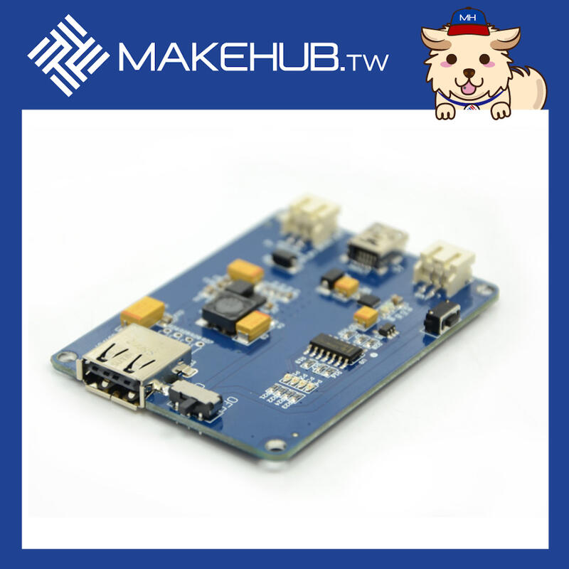 MakeHub Lipo Rider Pro 5V/1A 穩壓充電3.7V鋰電池，USB 或太陽能輸出 Arduino