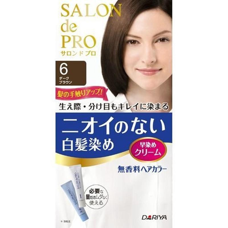"瞎買市集"~日本 DARIYA Salon de Pro 塔莉雅 沙龍級 白髮染 染髮劑 無味型 6號 (暗褐色)