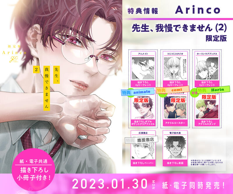 先生,我慢できません 限定版 Arinco