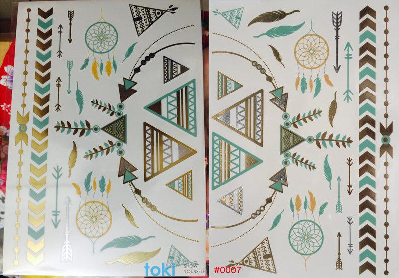 PLAY TATOO by toki 部落圖騰  彩色、燙金、燙銀紋身貼紙#0007 圖藤紋身貼紙 1張 台灣製造