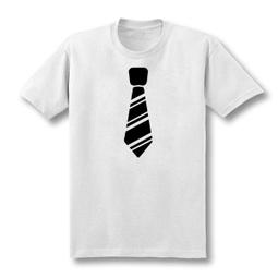 個性西裝小領結 領帶印花純棉男女寬松短袖T恤 創意惡搞假領帶夏