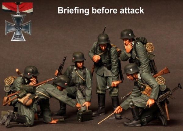 樹脂人型 1/35 德軍 briefing before attack 6人組