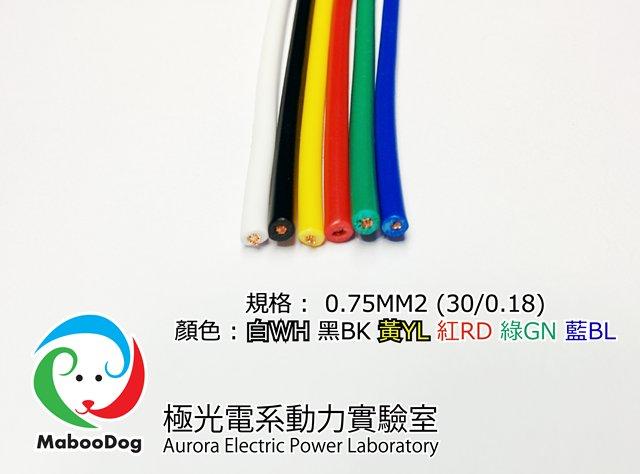 (便利線服務)[MabooDog] 極光電線 - 0.75MM2車用PVC花線，顏色長度可任選(單位:呎=30公分)