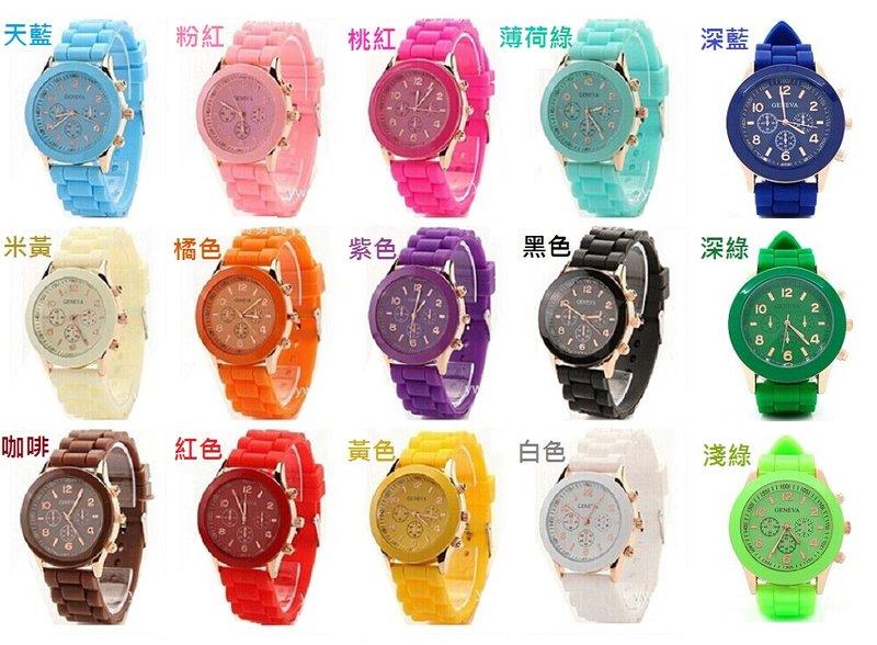 *NO315【手錶+2顆電池】韓流馬卡龍手錶 繽紛男錶 女錶 對錶 生日禮物 禮品 果凍錶 糖果色 中性錶 情侶錶