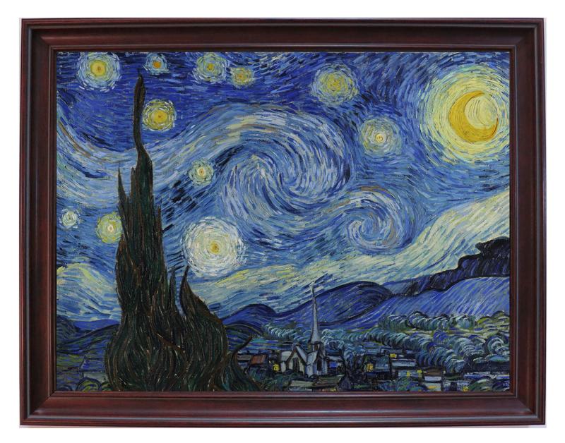 【浪漫視見】世界名畫 梵谷 星夜 裱框畫 掛畫 居家裝飾 居家佈置 生活裝飾 Van Gogh starry night