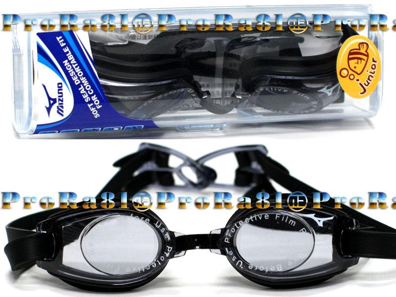 鞋大王Mizuno N3TF-409500(09)黑色 PC鏡片，TPR護墊，矽膠頭帶泳鏡(兒童款)