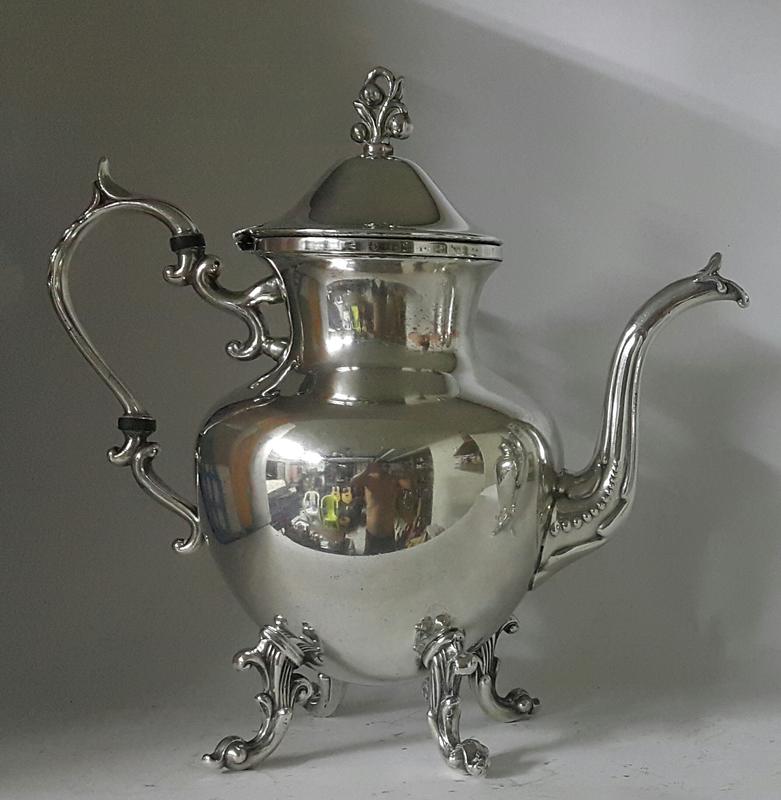 378英國貴族鍍銀壺Birmingham Silver Co. Antique Coffee Pot W/Top