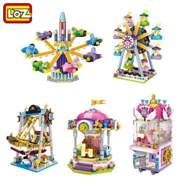 家裡就是兒童樂園：LOZ 小顆粒積木 / 拼插積木兒童遊樂園系列（海盗船/摩天輪/旋轉飛機/旋轉木馬/夾娃娃機，預購）