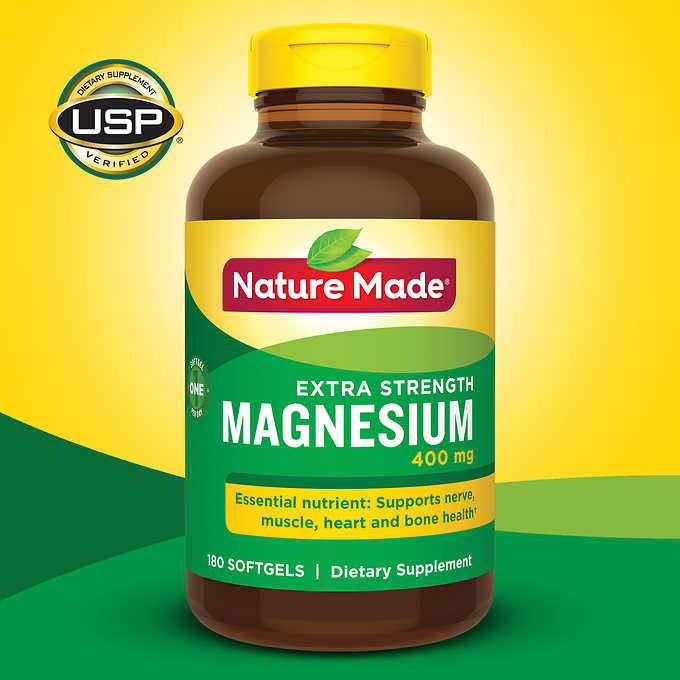 萊萃美 鎂 400 毫克180顆軟膠囊.Nature Made Magnesium 400 mg,180.