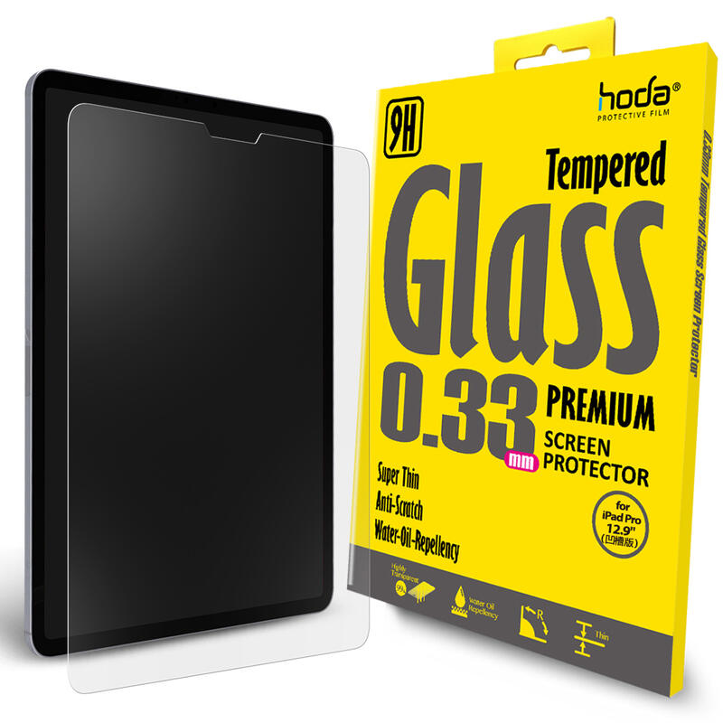 PinkBee☆【hoda】iPad Pro12.9吋(2018/2020/2021凹槽版)全透明高透光鋼化玻璃貼＊預購