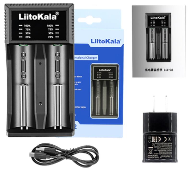 台灣現貨 含5V 2充電頭 LiitoKala USB輸入 免設定 自動檢查 對應充電電流 鎳氫、鋰電池充電器 C2