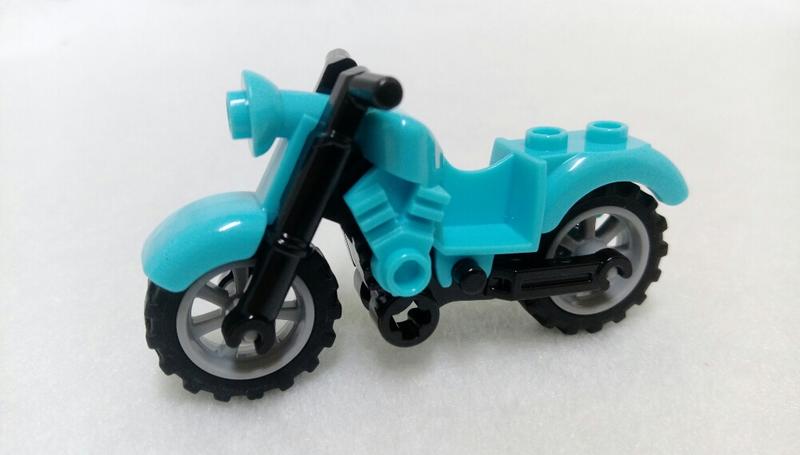 樂高 LEGO  中間天空藍/蔚藍色  復古 機車/摩托車 medium azure