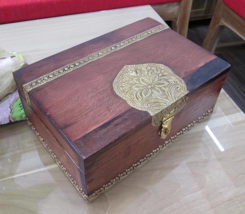 【肯萊柚木傢俱館】印度風情 黃檀木 全實木 崁銅 手工製作 珠寶盒 收納盒 特價優惠