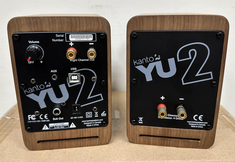 福利品【Kanto YU2 立體聲書架喇叭木紋】3.5mm立體聲/USB輸入/內附變壓器/可接重低音喇叭 露天市集 全台最大的網路購物市集