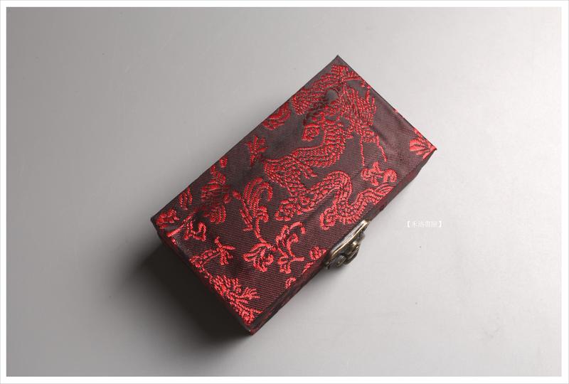 【禾洛書屋】紅龍銅釦錦盒(印盒/印章盒)單章伸縮7分(印面2cm/高7cm)玉石珠寶收藏