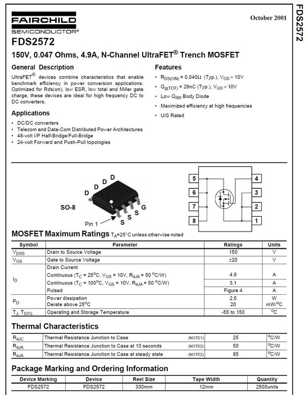 場效電晶體 On Fds2572 So 8 N Ch 150v 4 9a 47mΩ 露天市集 全台最大的網路購物市集