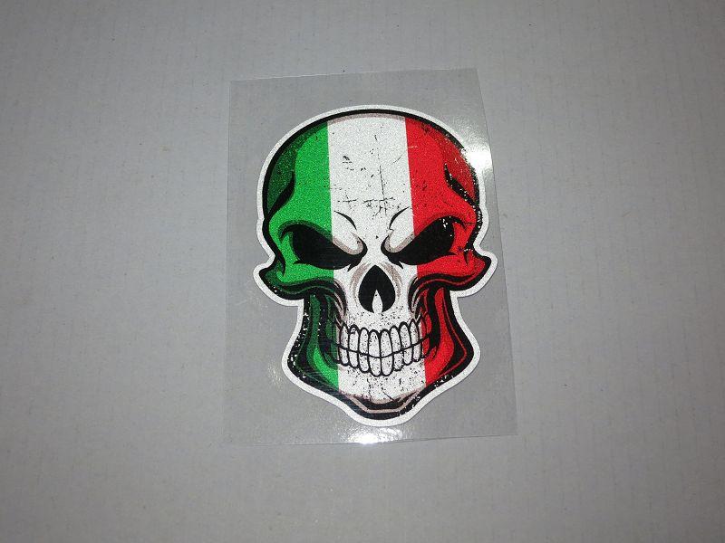 3M反光貼紙 義大利三色旗 骷髏頭 哈雷 龐克 復古 搖滾 車身 安全帽 裝飾貼紙 刮傷修補