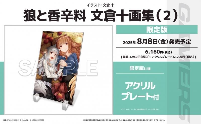 文倉 十画集2 狼と香辛料 ゲーマーズ特典A4アクリルプレート 文倉 十画集2 狼と香辛料 ゲーマーズ特典A4アクリルプレート