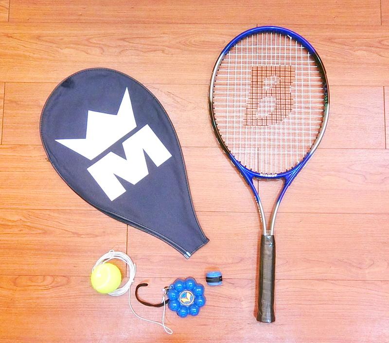 網球拍優惠組合 一支大拍面網球拍+拍套+甜甜圈網球練習座 台灣製造 歡迎參考
