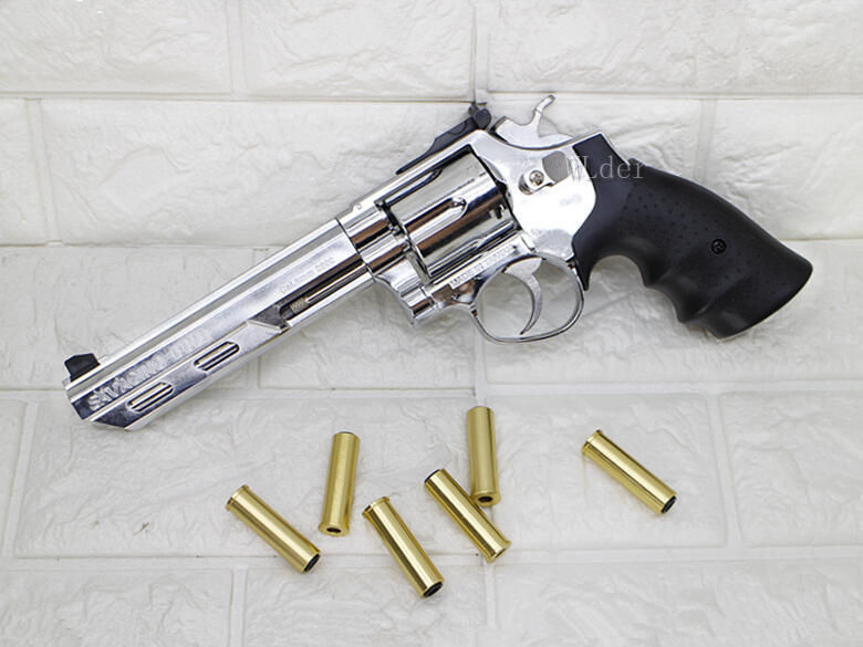 iGUN 6吋 左輪 手槍 瓦斯槍 銀 ( 左輪槍BB槍BB彈玩具槍瓦斯槍空氣槍6寸模型槍城市獵人警用CS
