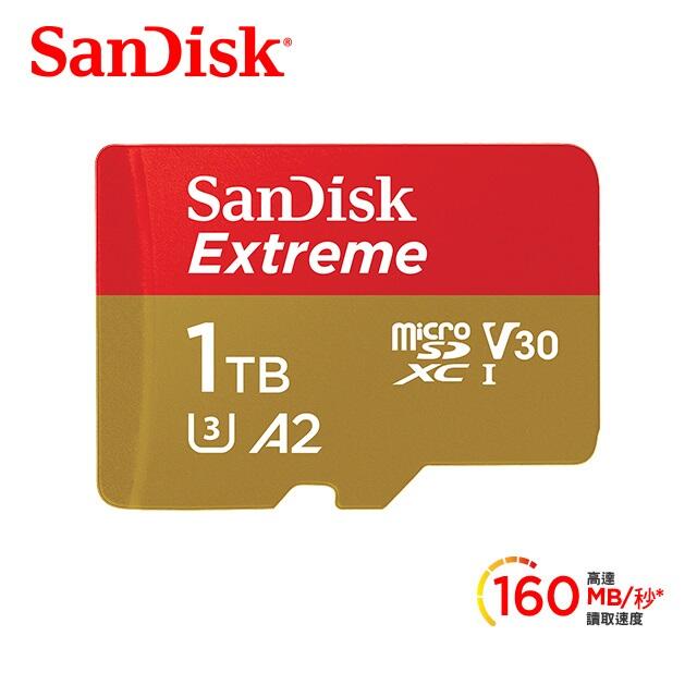 SANDISK EXTREME microSDXC UHS-I(V30)(A2)1TB記憶卡