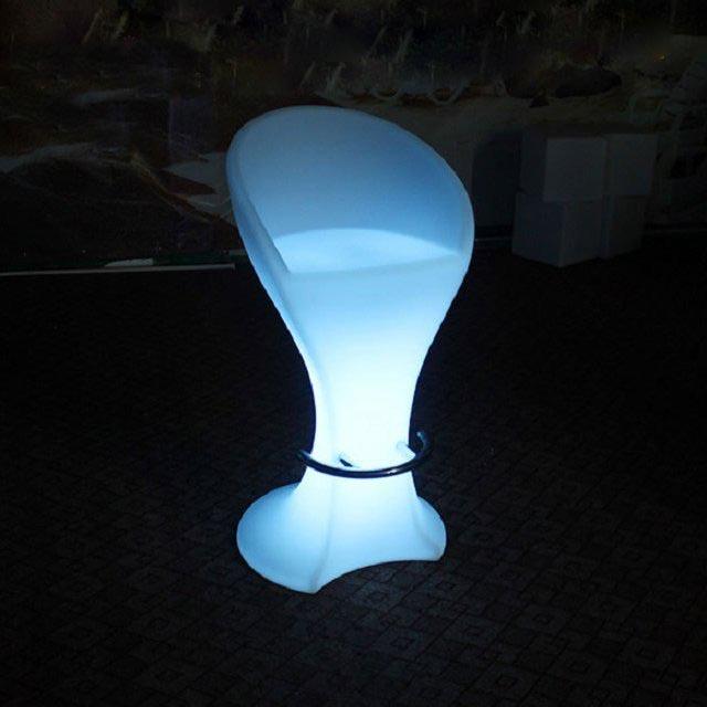 【台灣現貨】LED吧台椅餐椅高腳椅咖啡廳酒吧椅七彩發光椅裝置藝術燈發光景觀燈