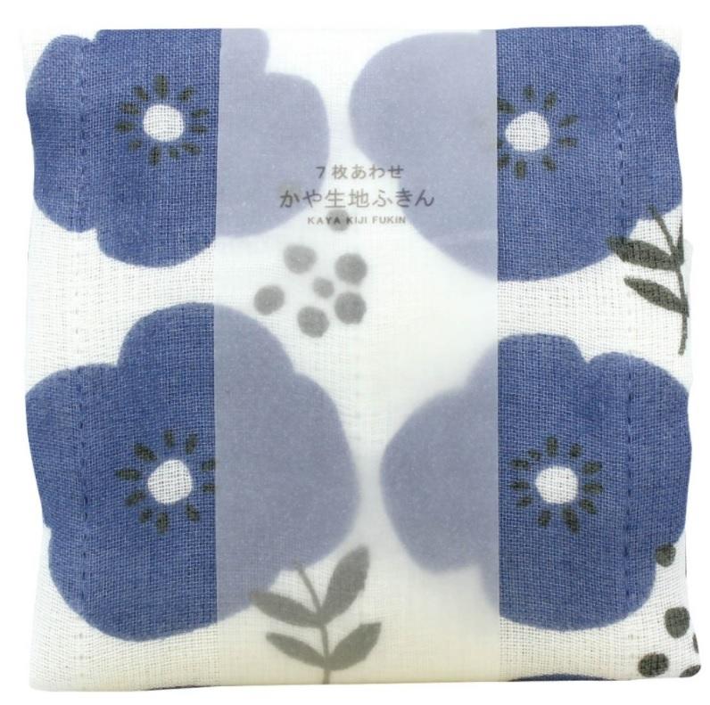 [偶拾小巷] 日本製 七枚紗 廚房抹巾 - 藍花